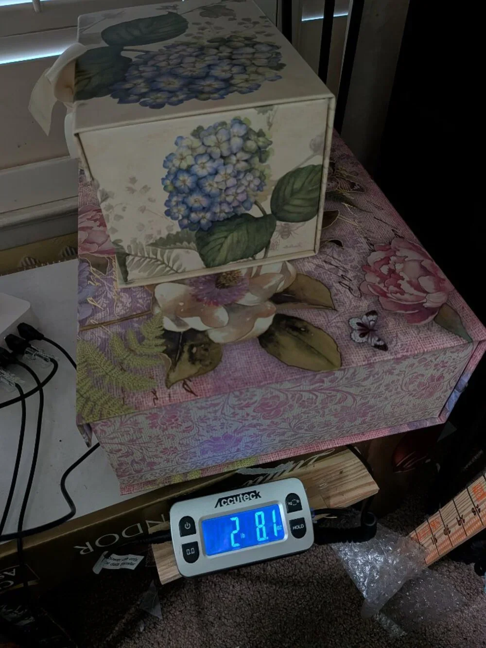 Susan Winget Botanical Gift Box Lot 3pc Lavender Book Hydrangea Peony